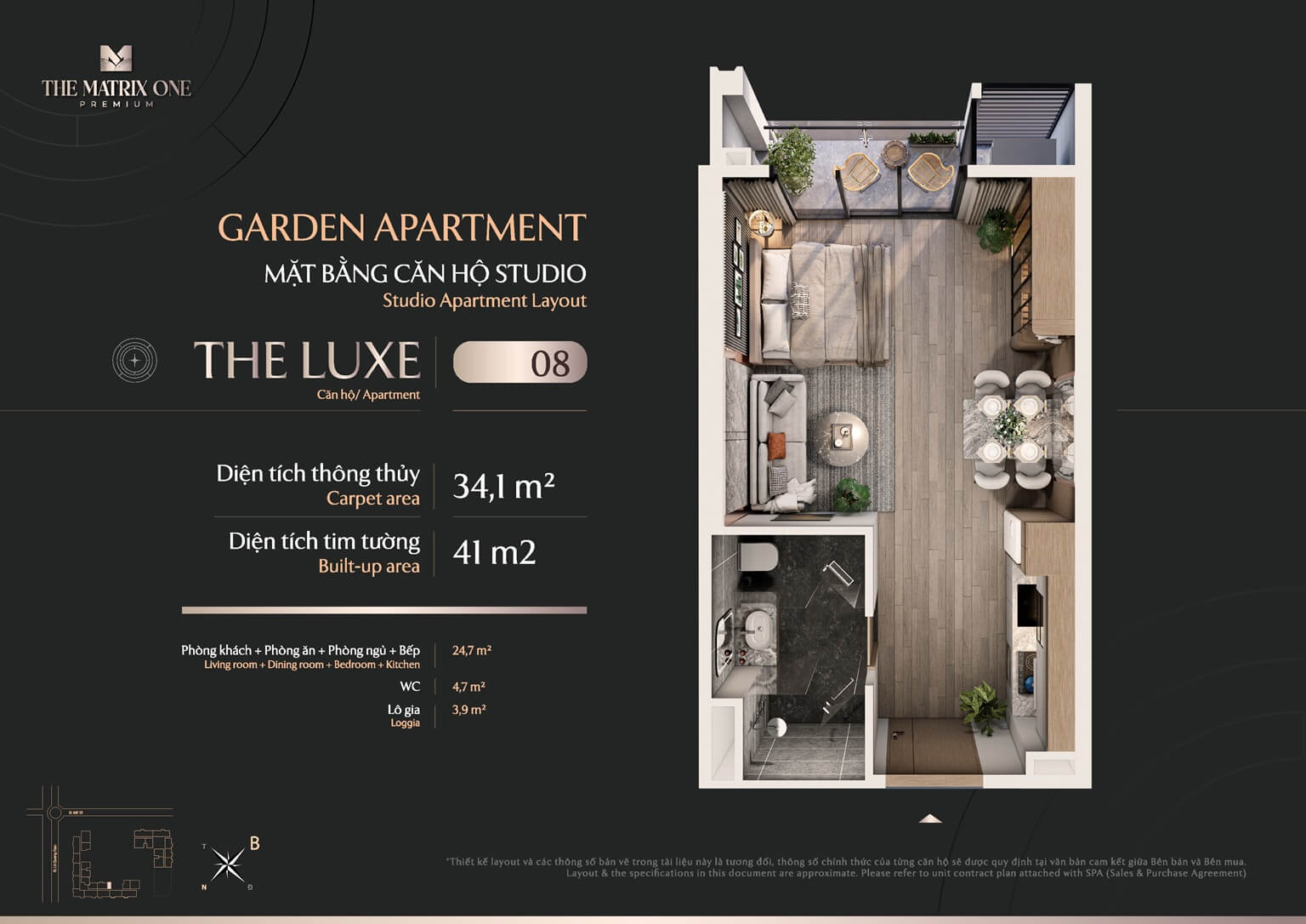 thiết kế căn hộ the matrix one premium