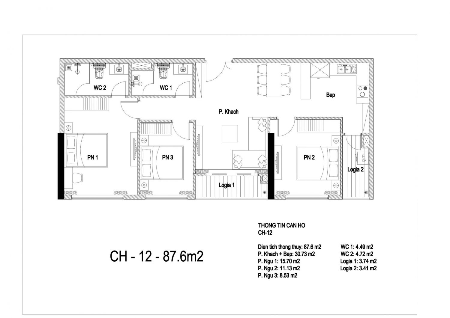 thiết kế chi tiết căn hộ 12