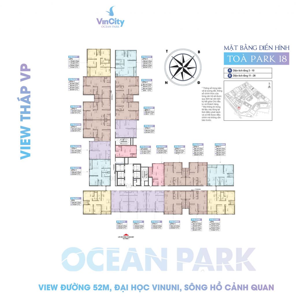 mặt bằng vincity ocean park tòa park 18