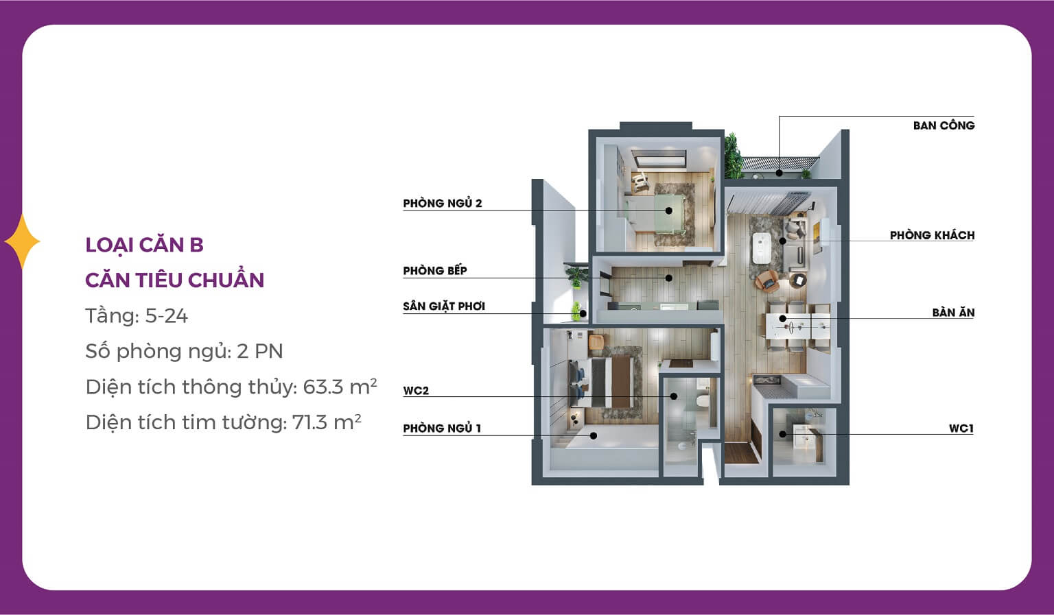 thiết kế căn hộ mia center point đà nẵng