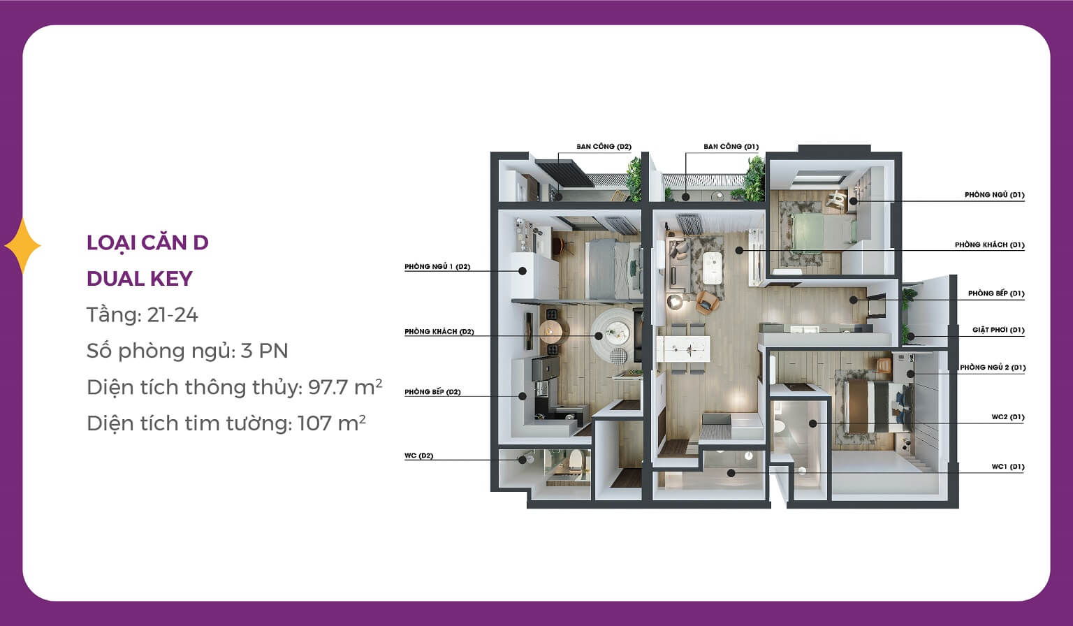 thiết kế căn hộ mia center point đà nẵng