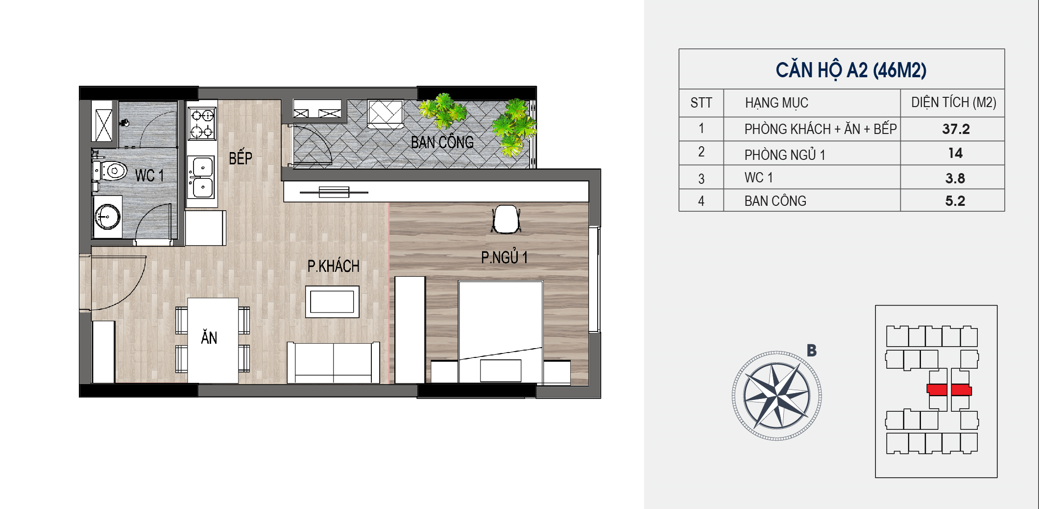 thiết kế chung cư lotus central căn hộ a2