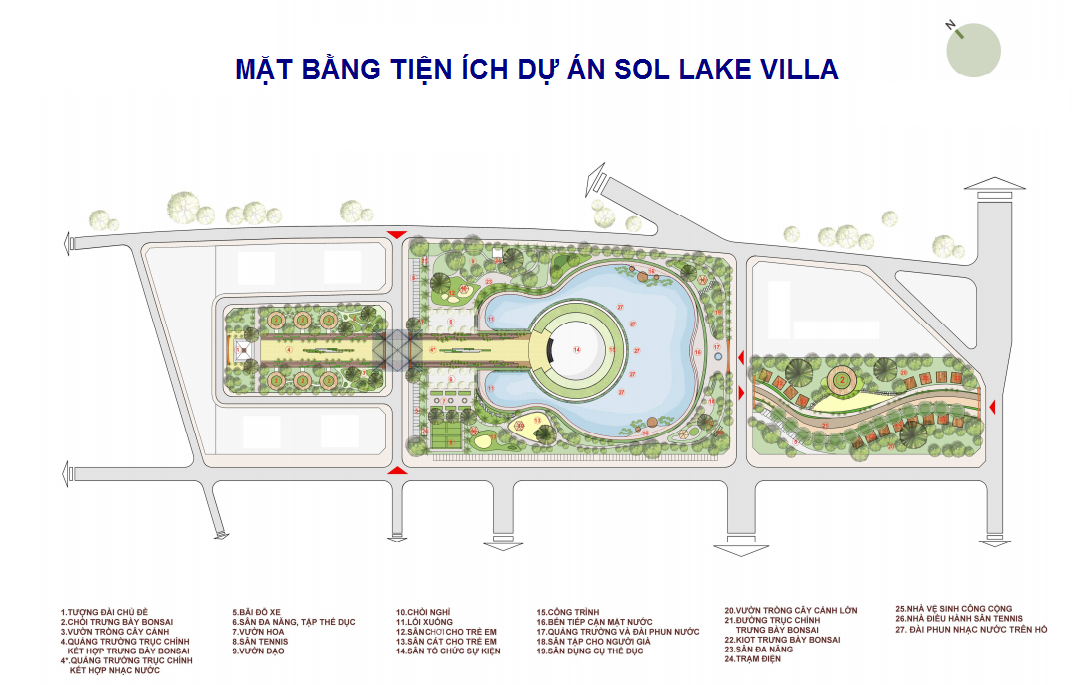 tiện ích dự án sol lake villa